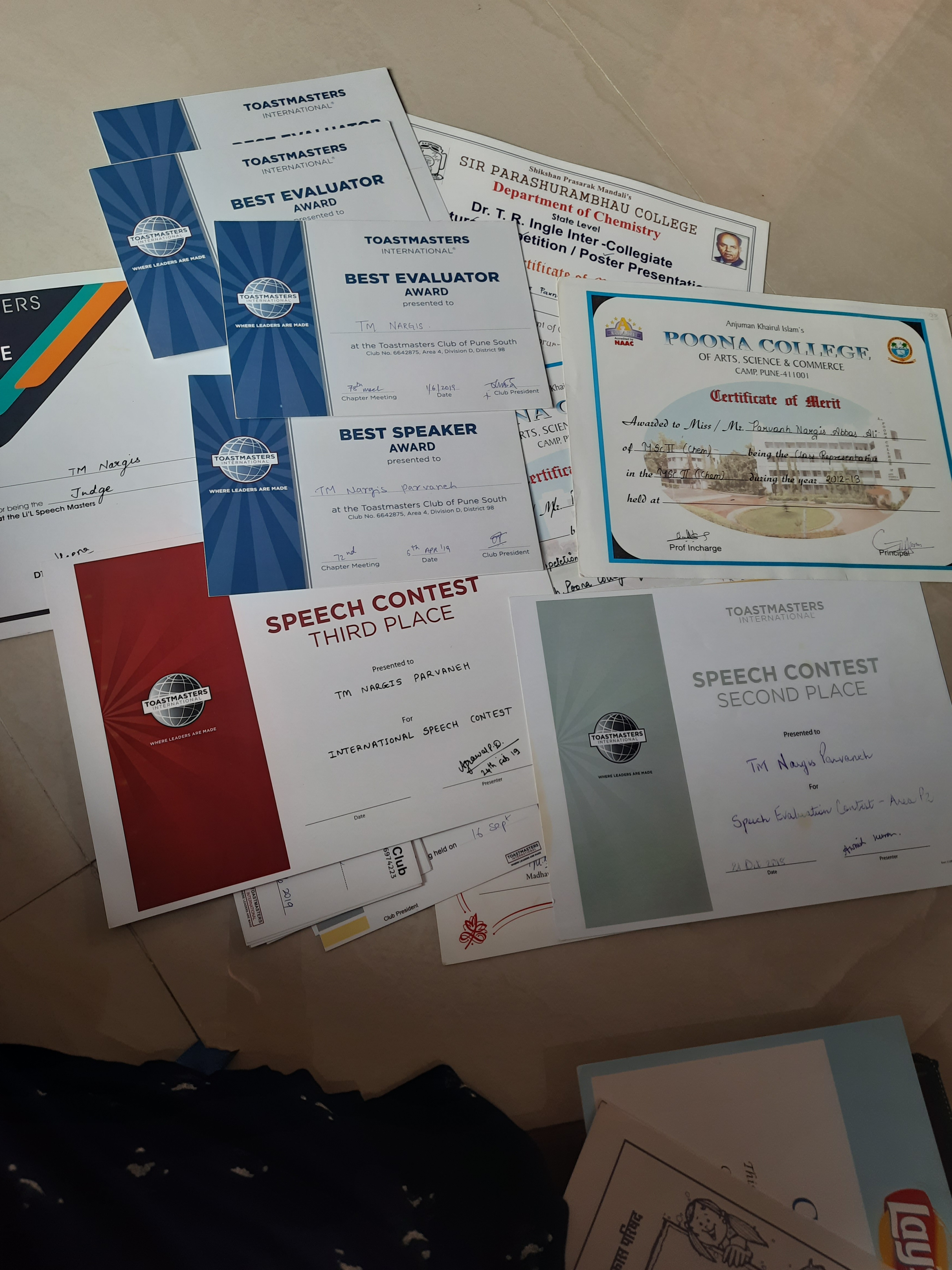 Certificates of Merit